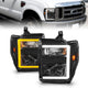 ANZO 08-10 Ford F-250 - F-550 Super Duty Projector Headlights w/ Light Bar Switchback Black Housing