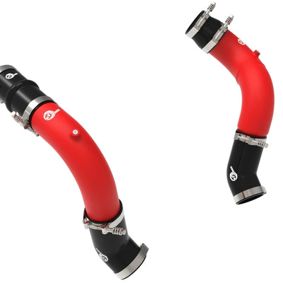 aFe BladeRunner 3in & 3-1/2in AL Hot and Cold Charge Pipe Kit Red RAM Diesel Trucks 25-26 L6-6.7L