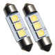 Oracle 37MM 4 LED 3-Chip Festoon Bulbs (Pair) - Cool White