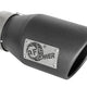 aFe MACH Force-Xp 3in 304 SS Metallic Black Exhaust Tip 3in In x 4-1/2in Out x 9in L Clamp-On Right