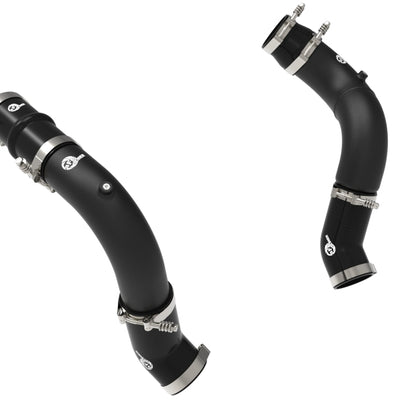 aFe BladeRunner 3in & 3-1/2in AL Hot and Cold Charge Pipe Kit Black RAM Diesel Trucks 25-26 L6-6.7L