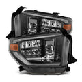 AlphaRex 14-21 Toyota Tundra MK II LUXX Series Crystal Headlights Alpha Black